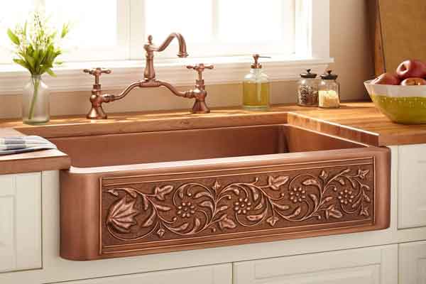 Hammered Copper Farmhouse Sink