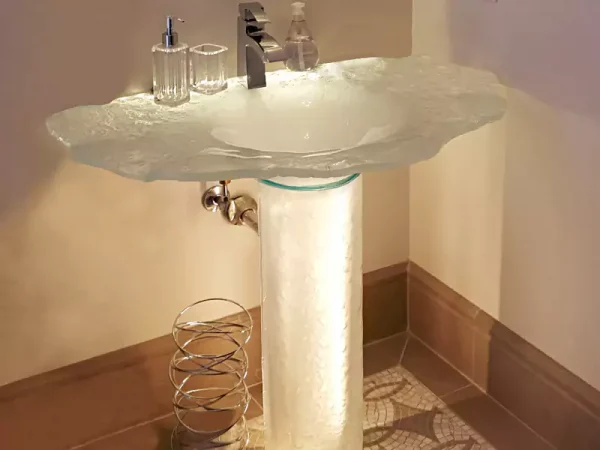 Tempered Glass Pedestal Sink