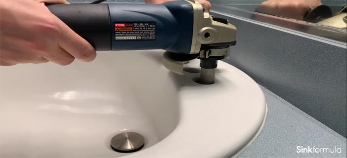 Making The Hole Wider In A Porcelain Sink Quick Steps - How To Drill Hole In Bathroom Sink